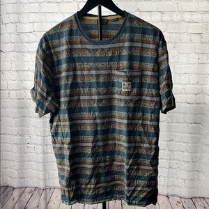 Howler Brothers Blue and Teal Striped Tee